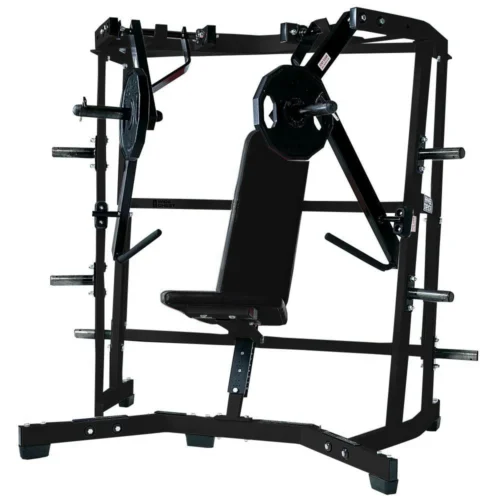 Hammer Strength Plate-Loaded Iso-Lateral Wide Chest, an iso-lateral plate-loaded commercial strength machine