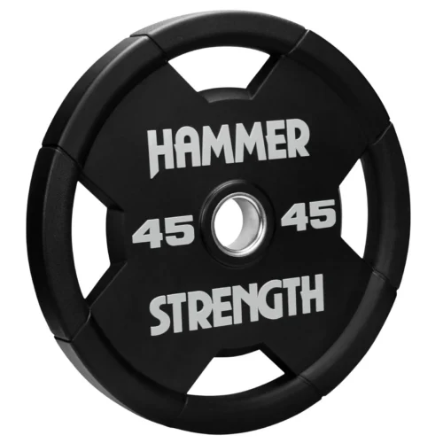 Hammer Strength Urethane Round Olympic Plates for plate-loaded strength equipment