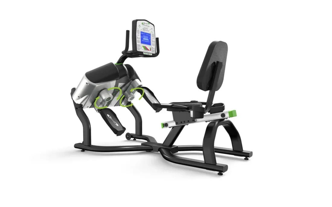 Helix HR1000 recumbent seated lateral trainer, side view