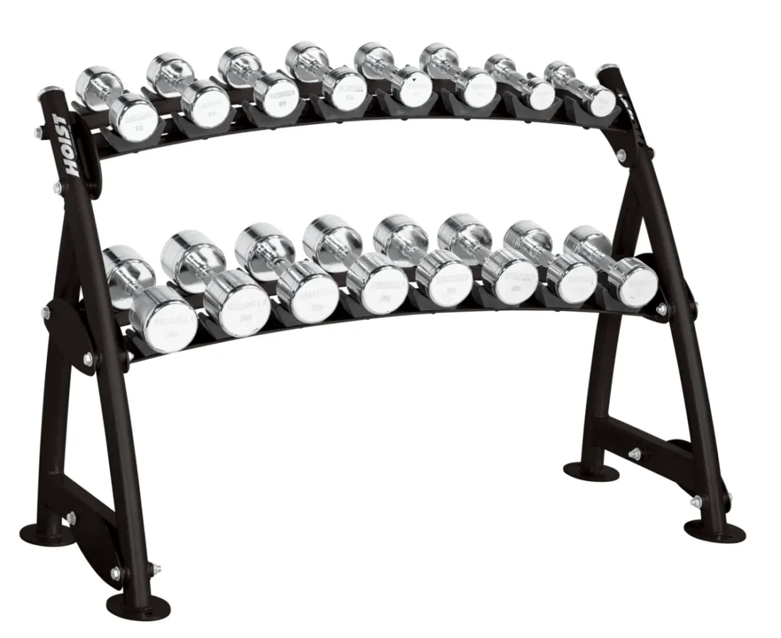 HOIST CF-3462-2 commercial freeweight 2-tier horizontal beauty bell rack