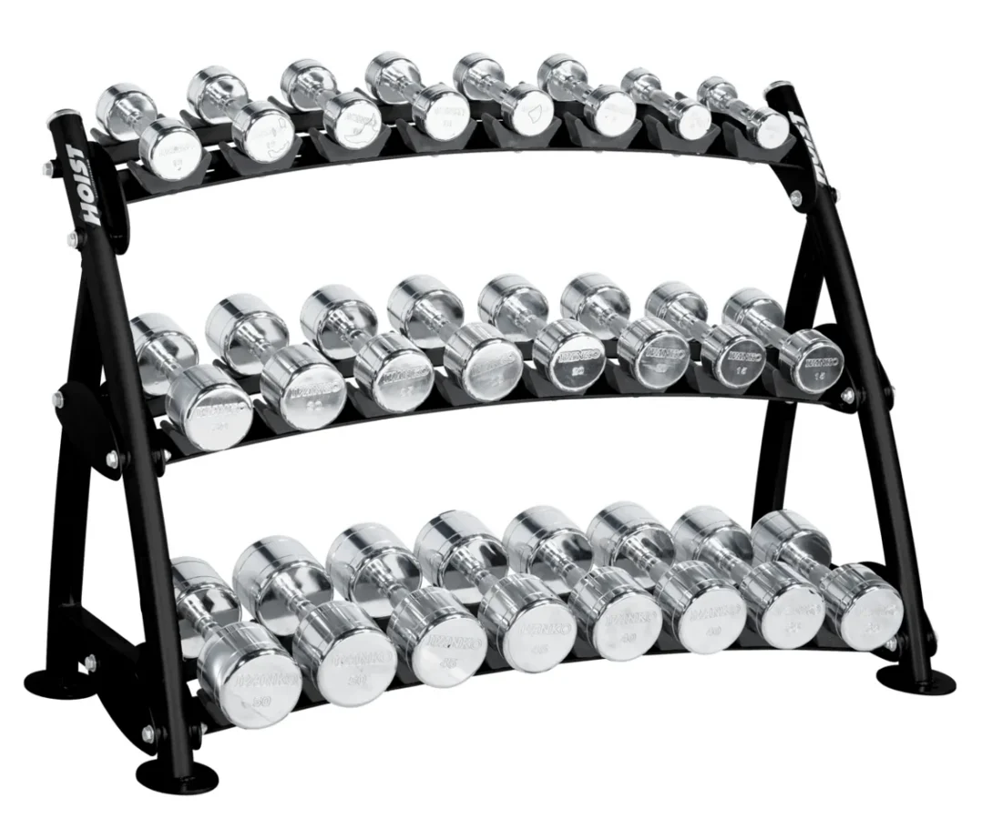 HOIST CF-3462-3 commercial freeweight 3-tier horizontal beauty bell rack