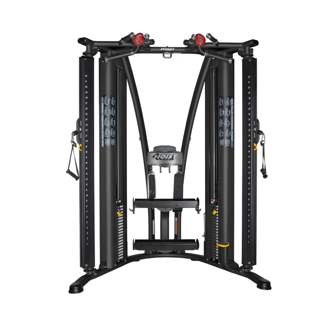 HOIST HD-3000EZG Dual Pulley Functional Trainer commercial cable machine in matte black
