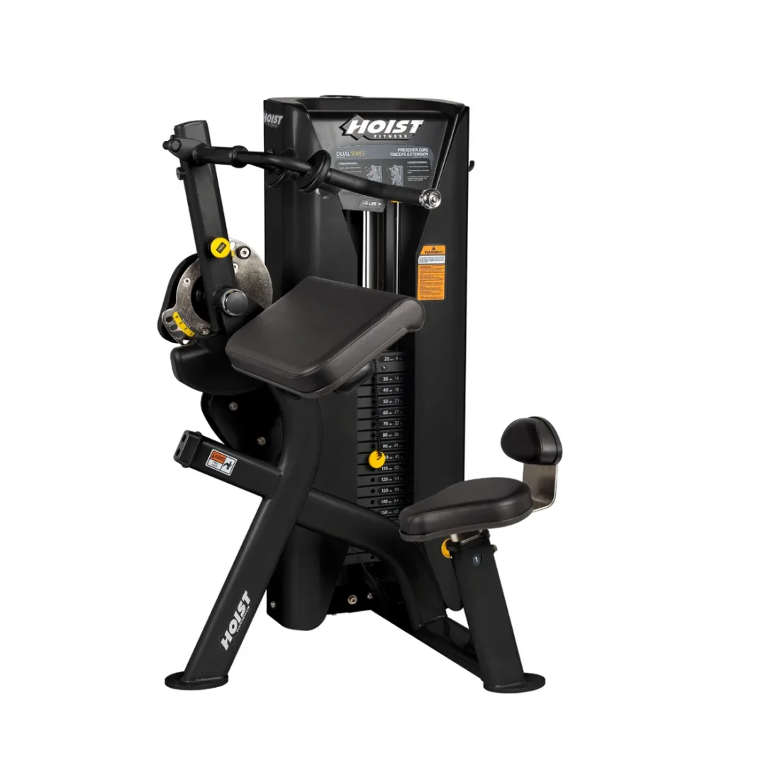 HOIST HD-3100 Preacher Curl and Triceps Extension dual-function strength machine in matte black