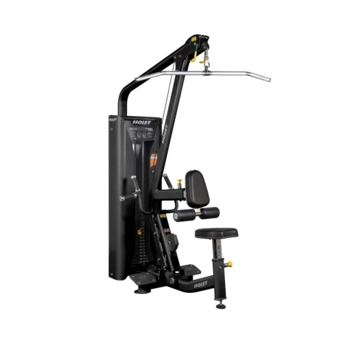 HOIST HD-3200 Lat Pulldown and Mid Row dual-function back machine in matte black