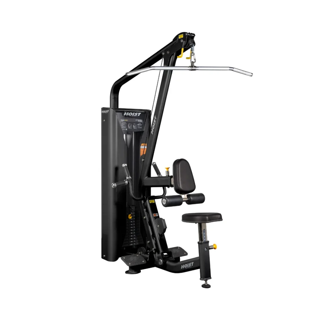 HOIST HD-3200 Lat Pulldown and Mid Row dual-function back machine in matte black