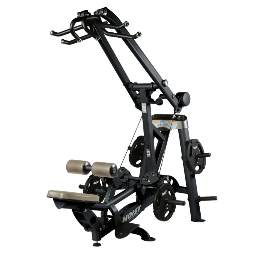 HOIST RPL-5201A Lat Pulldown, a black plate-loaded ROC-IT strength machine with ROX dynamic seat