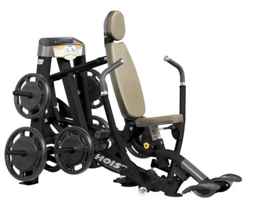 HOIST RPL-5305A Decline Press, a black plate-loaded ROC-IT strength machine with ROX dynamic seat