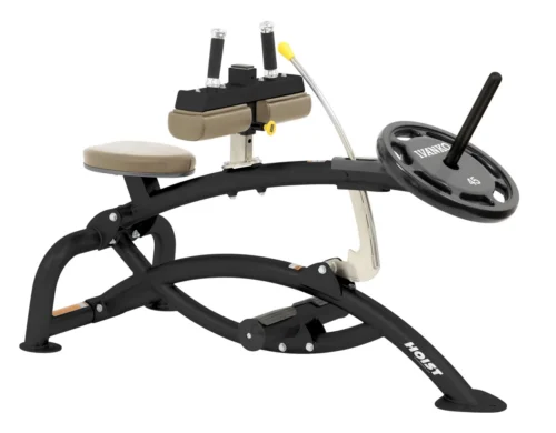 HOIST RPL-5363A Calf Raise, a black plate-loaded ROC-IT strength machine with ROX dynamic seat