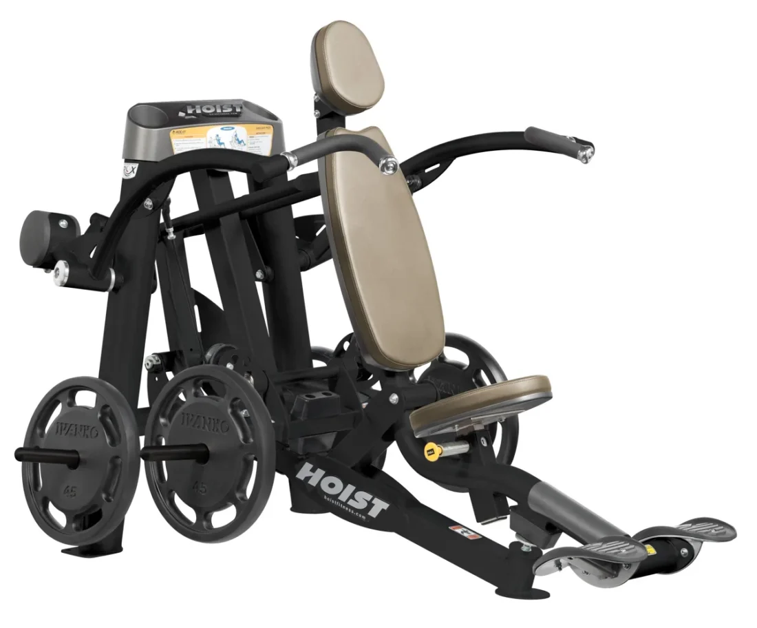 HOIST RPL-5501A Shoulder Press, a black plate-loaded ROC-IT strength machine with ROX dynamic seat