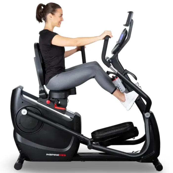 Inspire CS3 cardio strider – 40 resistance levels, 10 programs, electro-magnetic flywheel, seated low-impact design