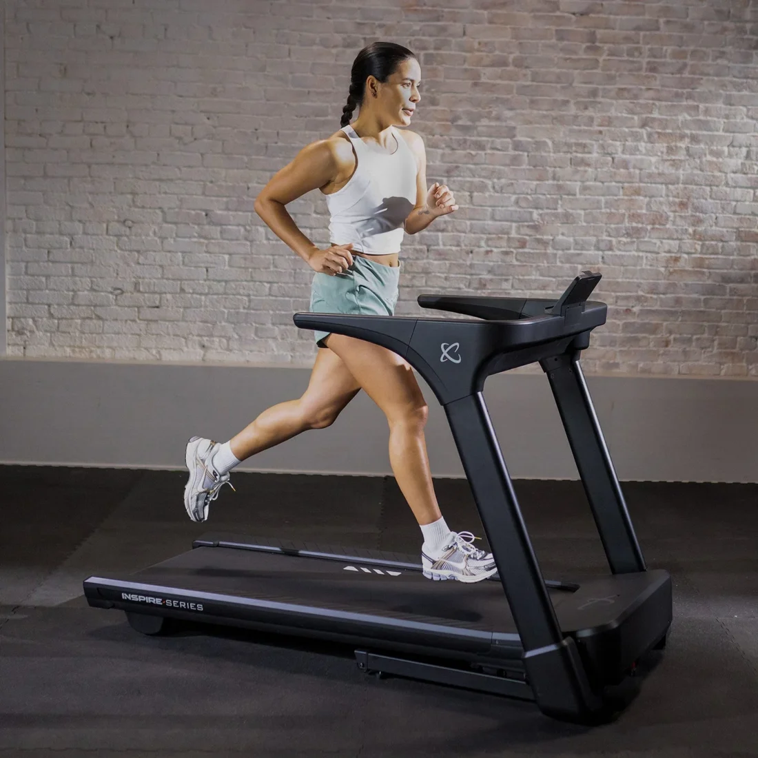 Inspire Series T4 treadmill – 3.0 HP brushless motor, 20 by 55 inch deck, LED console with tablet holder