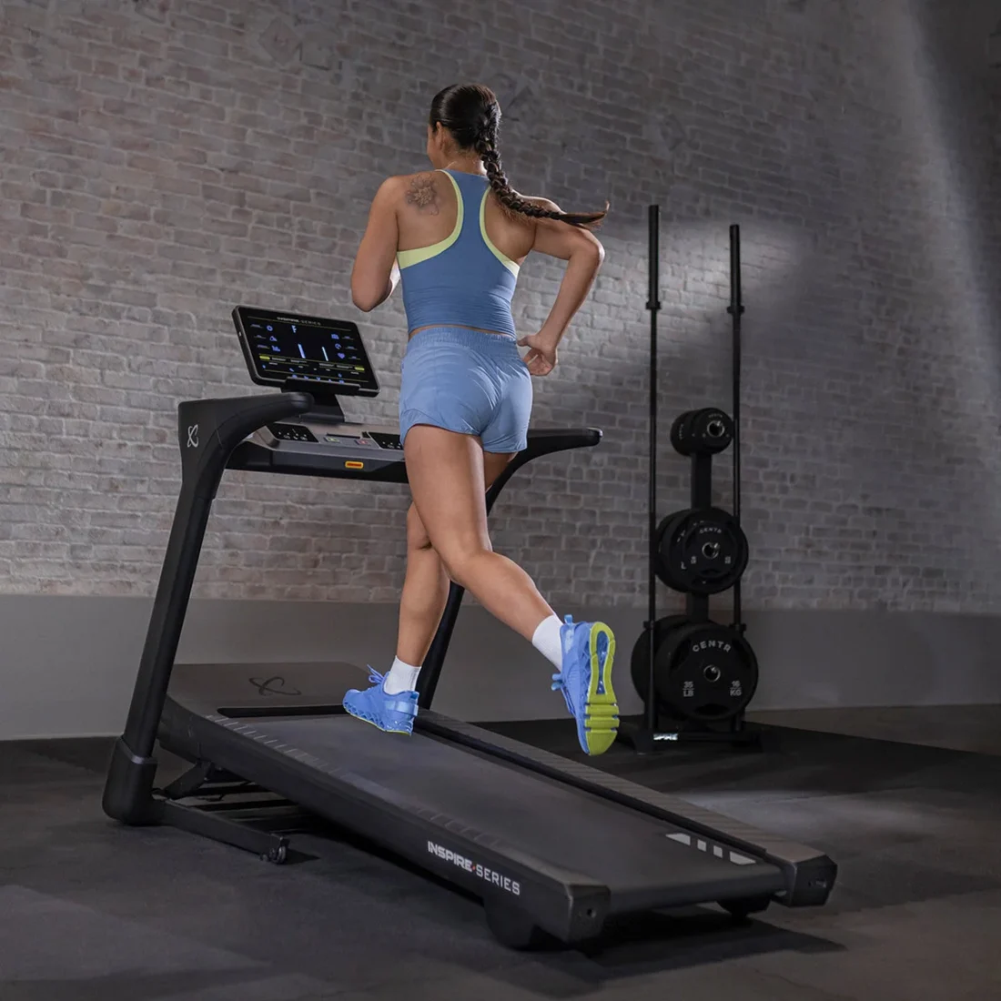 Inspire Series T5 treadmill – 4.0 HP brushless motor, 20 by 60 inch deck, 15 inch LED console
