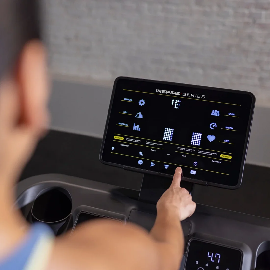 Inspire Series T5 treadmill – 4.0 HP brushless motor, 20 by 60 inch deck, 15 inch LED console