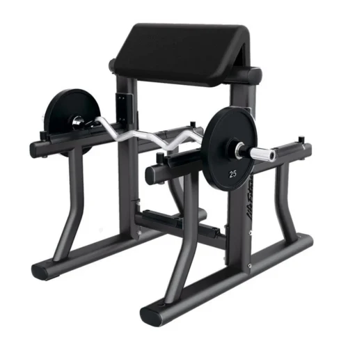 Life Fitness Arm Curl Bench, charcoal and black commercial strength bench