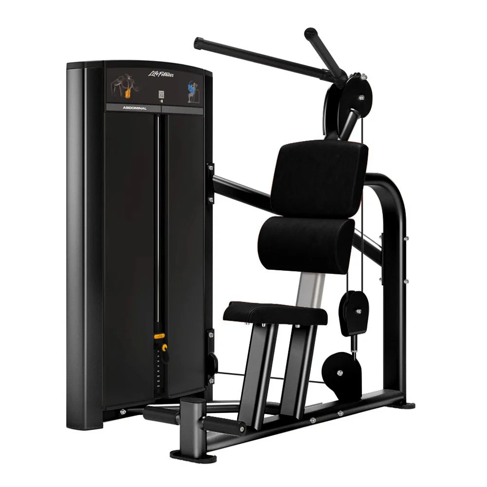Life Fitness Axiom Series Abdominal commercial selectorized strength machine, front view