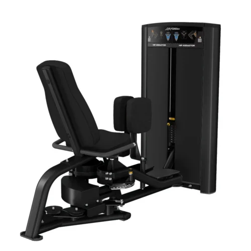 Life Fitness Axiom Series Hip Abductor / Adductor commercial selectorized strength machine, front view