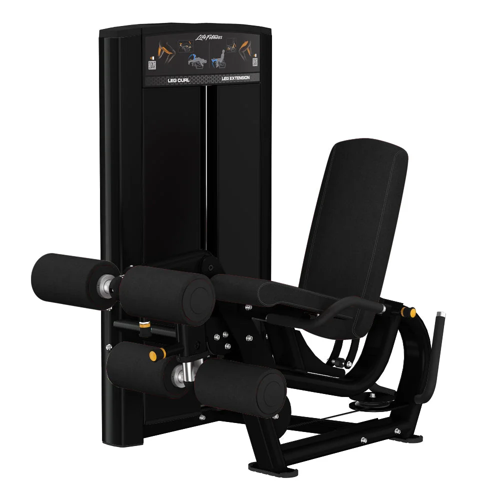 Life Fitness Axiom Series Leg Curl / Extension commercial selectorized strength machine, front view