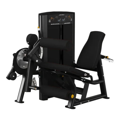 Life Fitness Axiom Series Seated Leg Curl / Extension commercial selectorized strength machine, front view