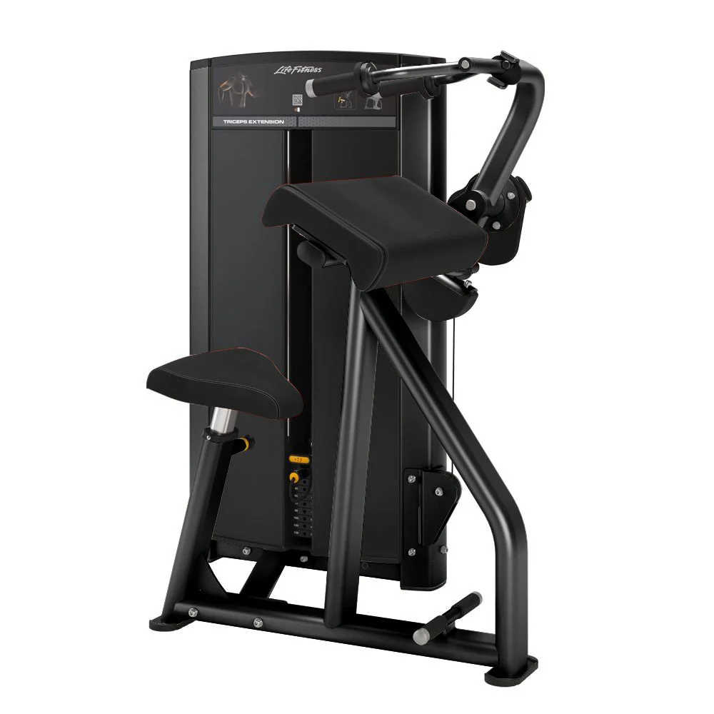 Life Fitness Axiom Series Triceps Extension commercial selectorized strength machine, front view