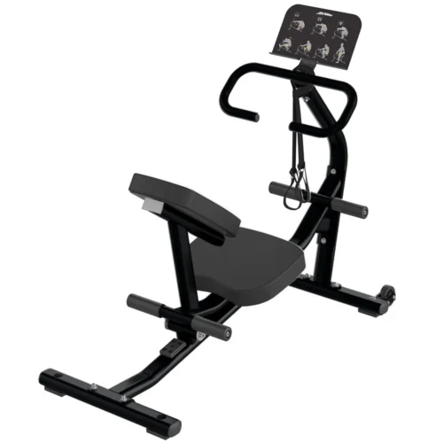 Life Fitness Flexibility Trainer, charcoal and black commercial strength bench