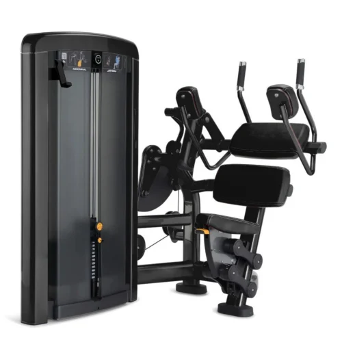 Life Fitness Insignia Series Abdominal selectorized strength machine, charcoal frame with black upholstery
