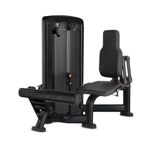 Life Fitness Insignia Series Calf Extension selectorized strength machine, charcoal frame with black upholstery