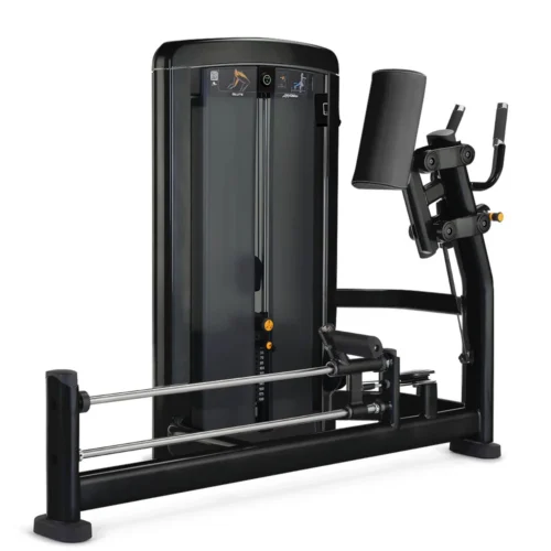 Life Fitness Insignia Series Glute selectorized strength machine, charcoal frame with black upholstery