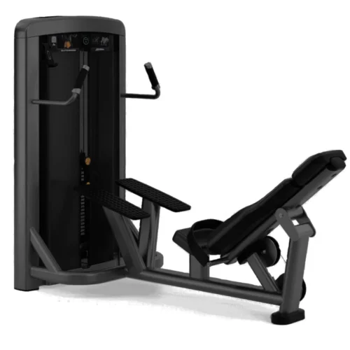 Life Fitness Insignia Series Glute Bridge selectorized strength machine, charcoal frame with black upholstery
