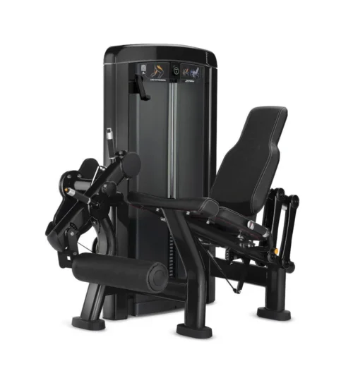 Life Fitness Insignia Series Leg Extension selectorized strength machine, charcoal frame with black upholstery
