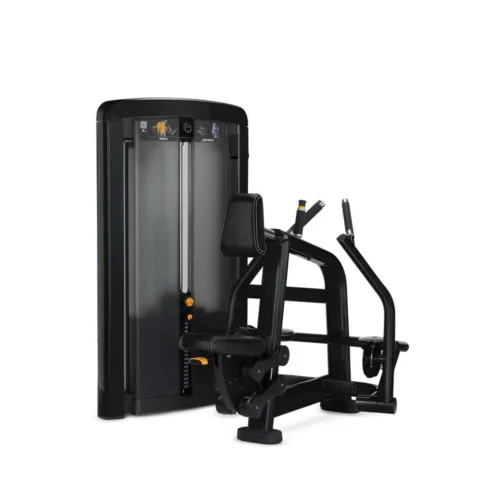 Life Fitness Insignia Series Row selectorized strength machine, charcoal frame with black upholstery