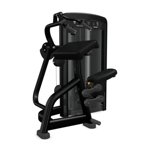 Life Fitness Insignia Series Triceps Extension selectorized strength machine, charcoal frame with black upholstery