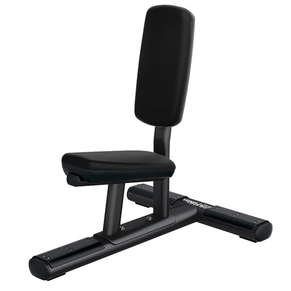 Life Fitness Utility Bench, charcoal and black commercial strength bench