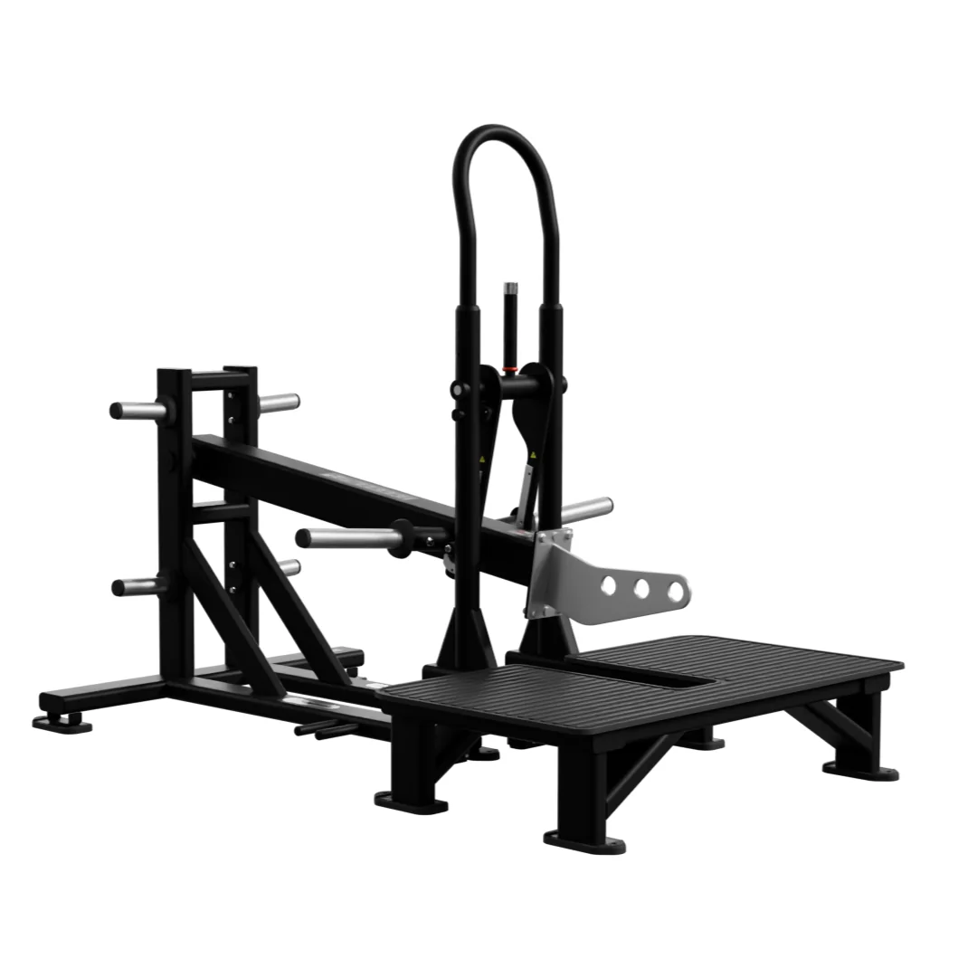 Nautilus Leverage Premier Belt Squat plate-loaded machine, 45-degree left view