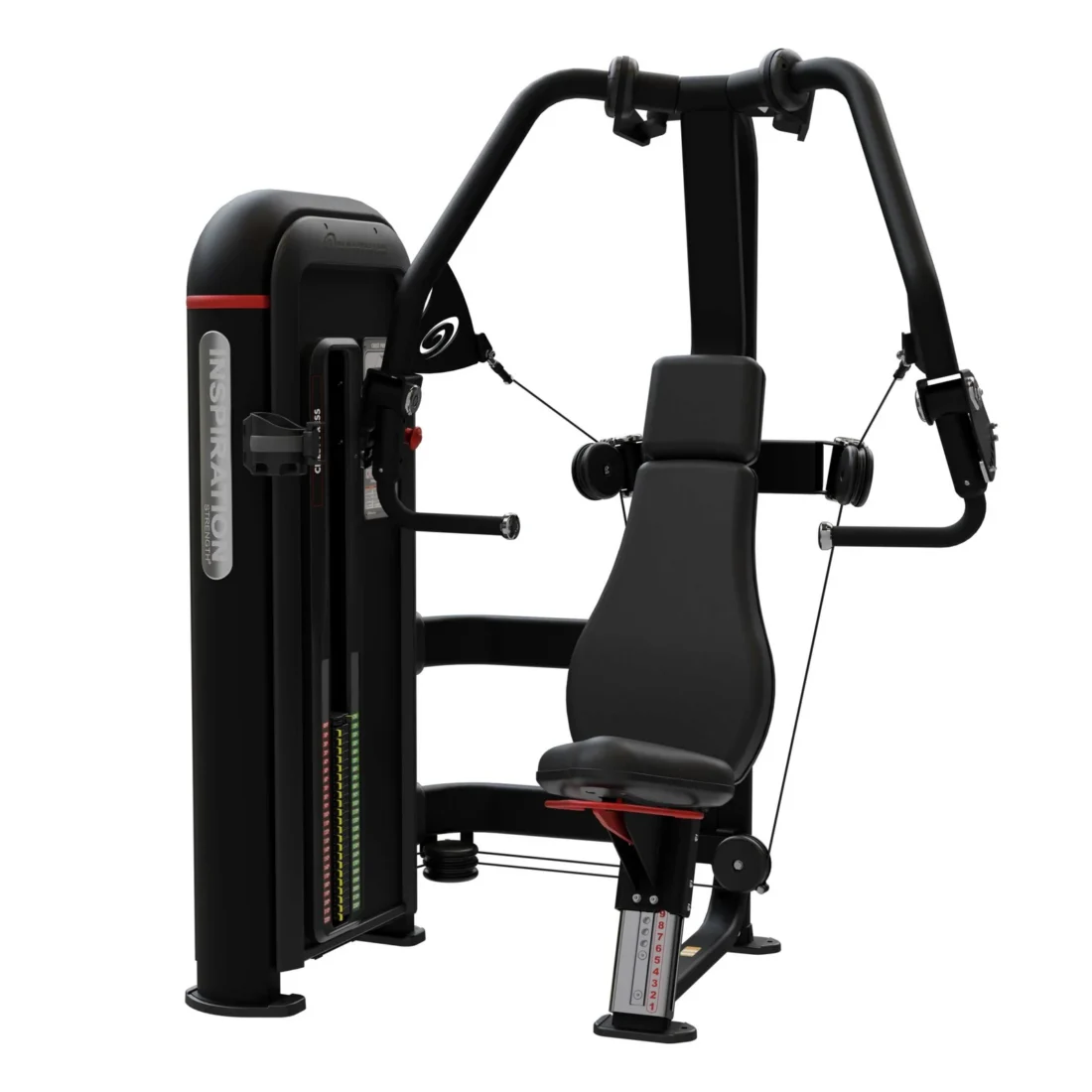 Nautilus Inspiration Chest Press selectorized strength machine, black, studio image