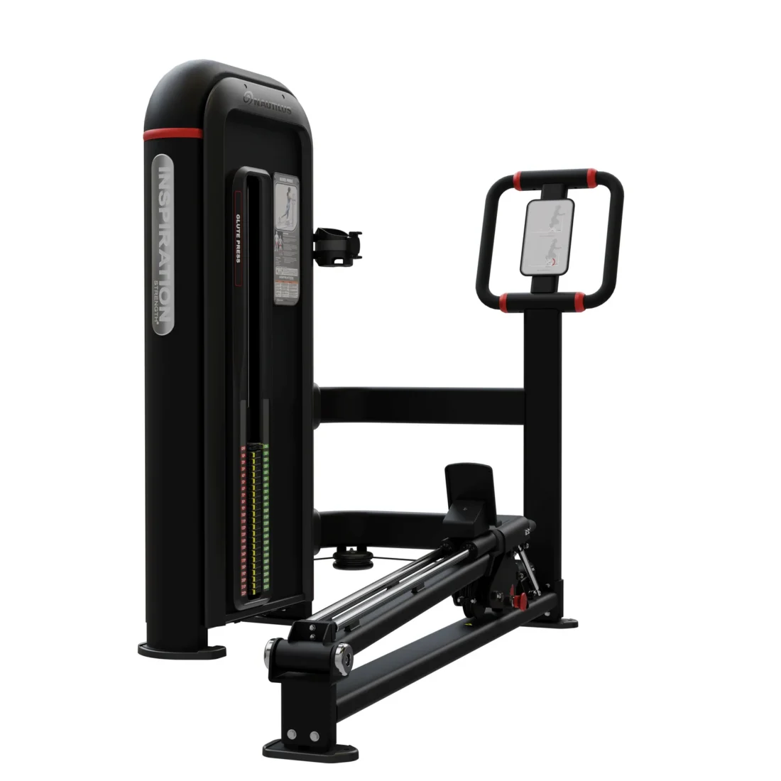 Nautilus Inspiration Glute Press selectorized strength machine, black, studio image