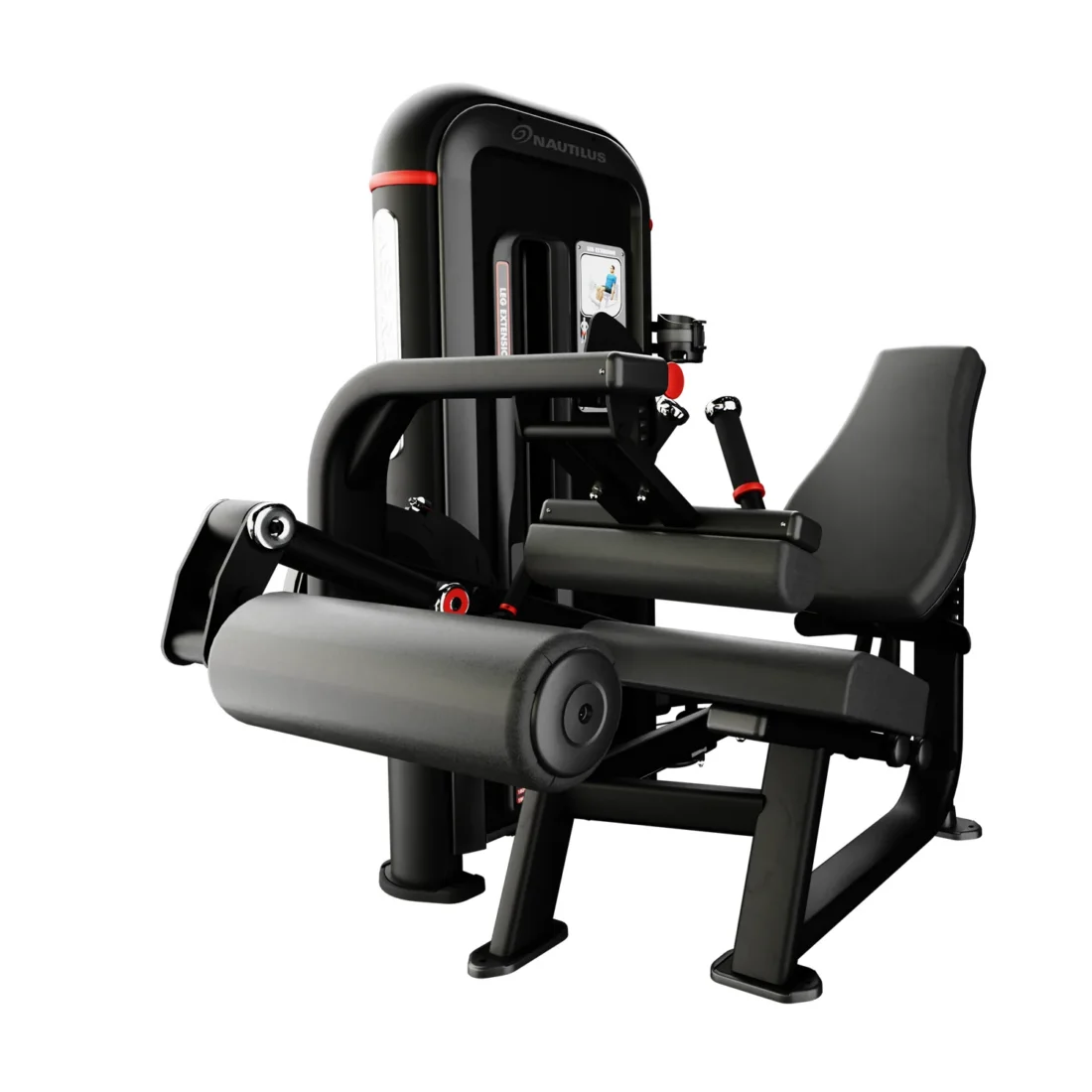 Nautilus Inspiration Seated Leg Curl selectorized strength machine, black, studio image