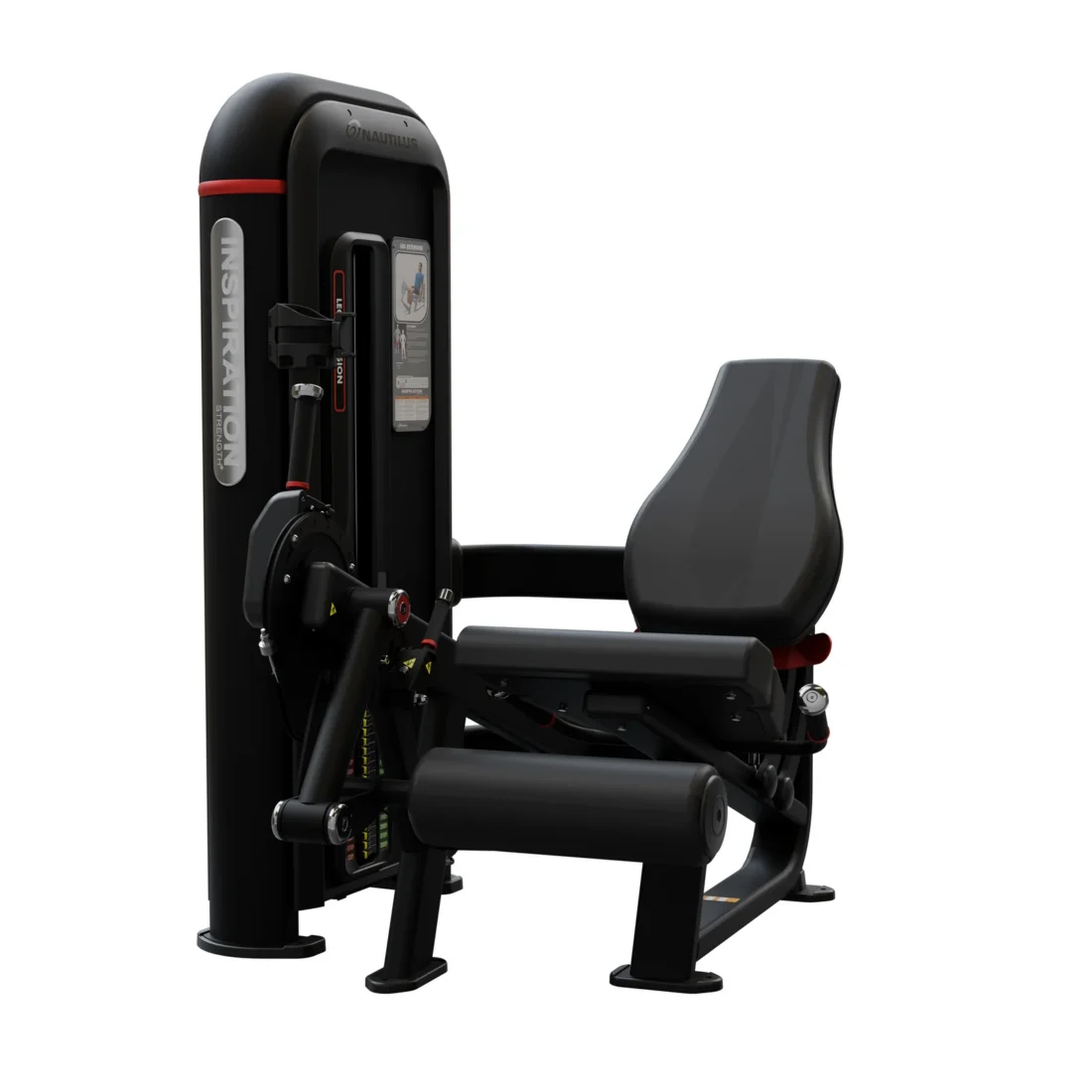 Nautilus Inspiration Leg Extension selectorized strength machine, black, studio image