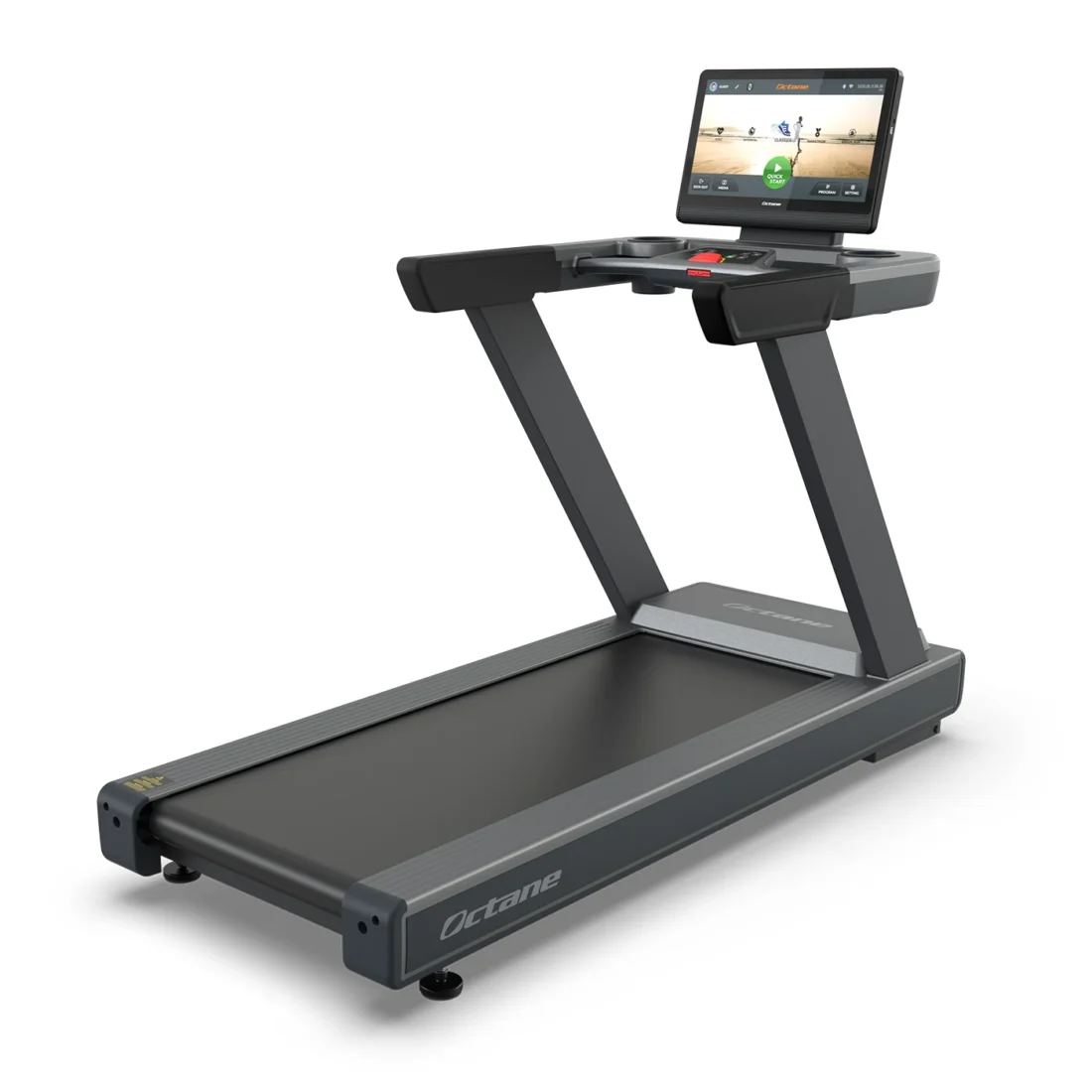 Octane OC220 treadmill rear three-quarter view