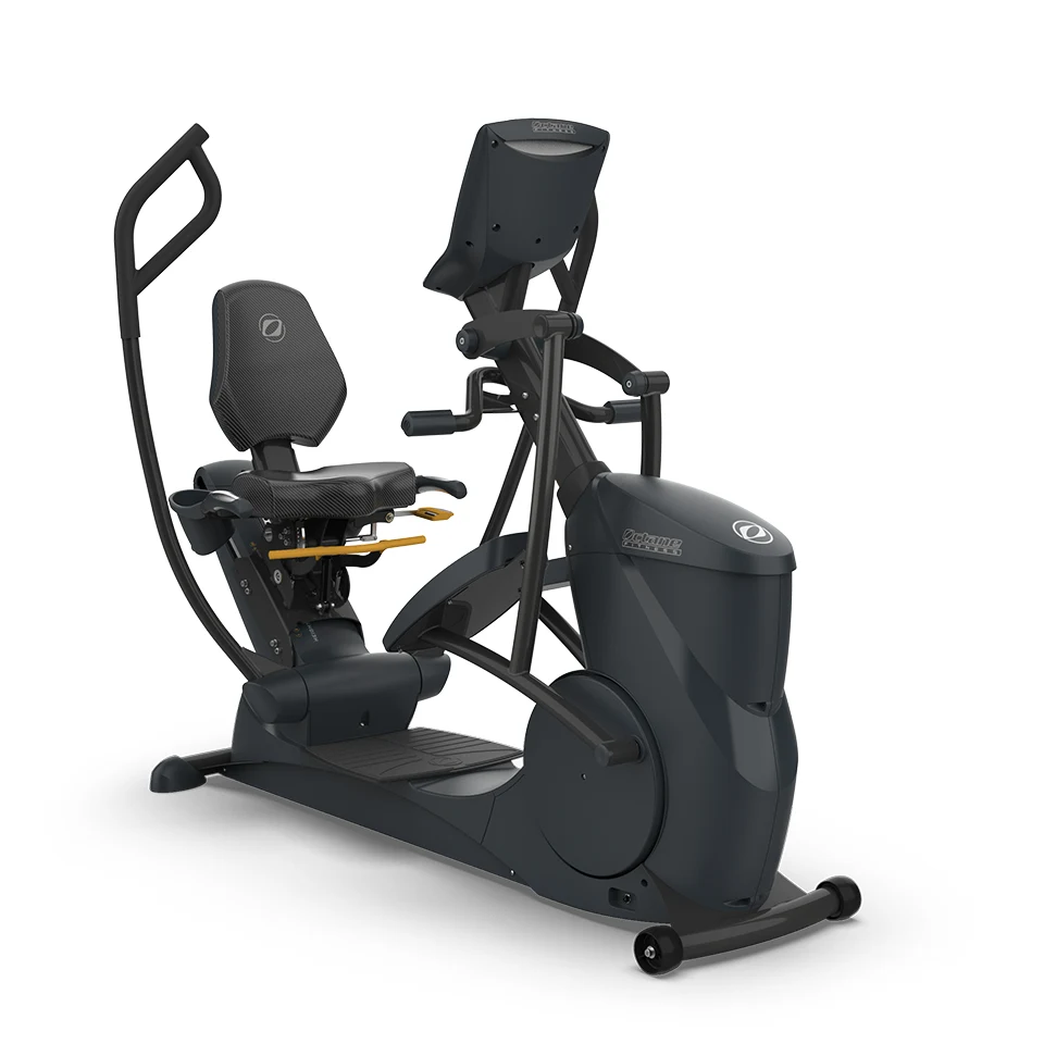 Octane xRide xR6x recumbent elliptical front three-quarter view with standard console