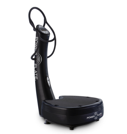 Power Plate pro5 whole body vibration platform, black, front three-quarter studio view