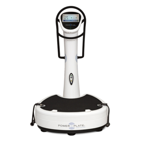 Power Plate Pro7 HC Healthcare white whole body vibration platform front view with LCD touch screen