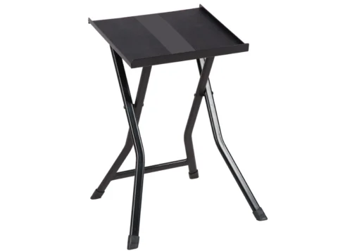 PowerBlock small compact foldable dumbbell stand on a white background, holds adjustable sets up to 50 lb