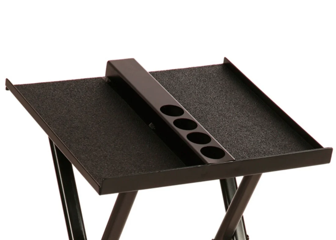Close-up of the center channel on the PowerBlock large Compact Stand for storing micro adder weights