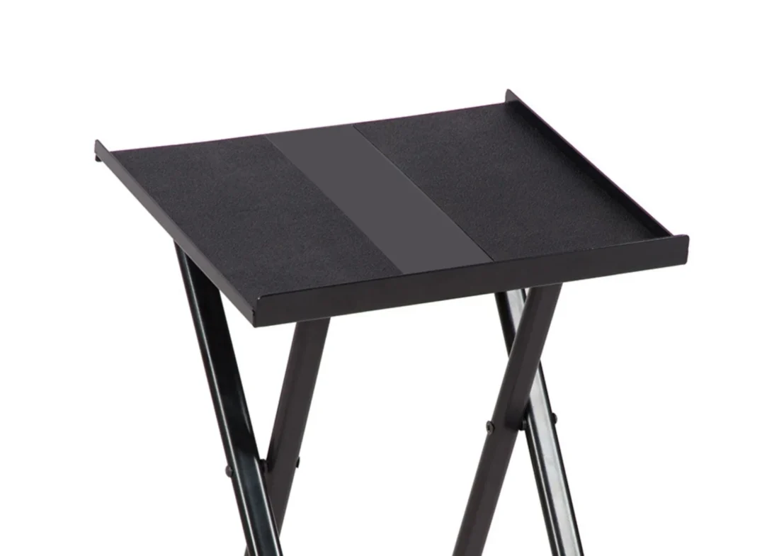 Close-up of the angled tray surface of the PowerBlock small Compact Stand