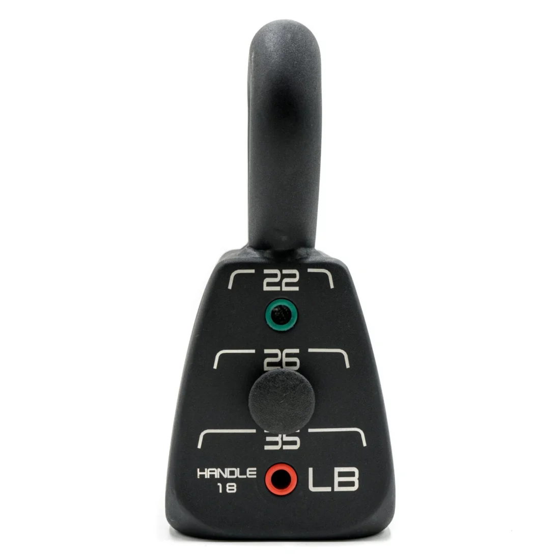PowerBlock Light Adjustable Kettlebell (18-35 lb) detail - light kettlebell front view
