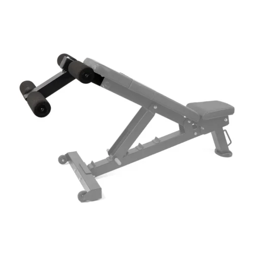 PowerBlock PowerBench 2.0 ab attachment mounted on a bench on a white background