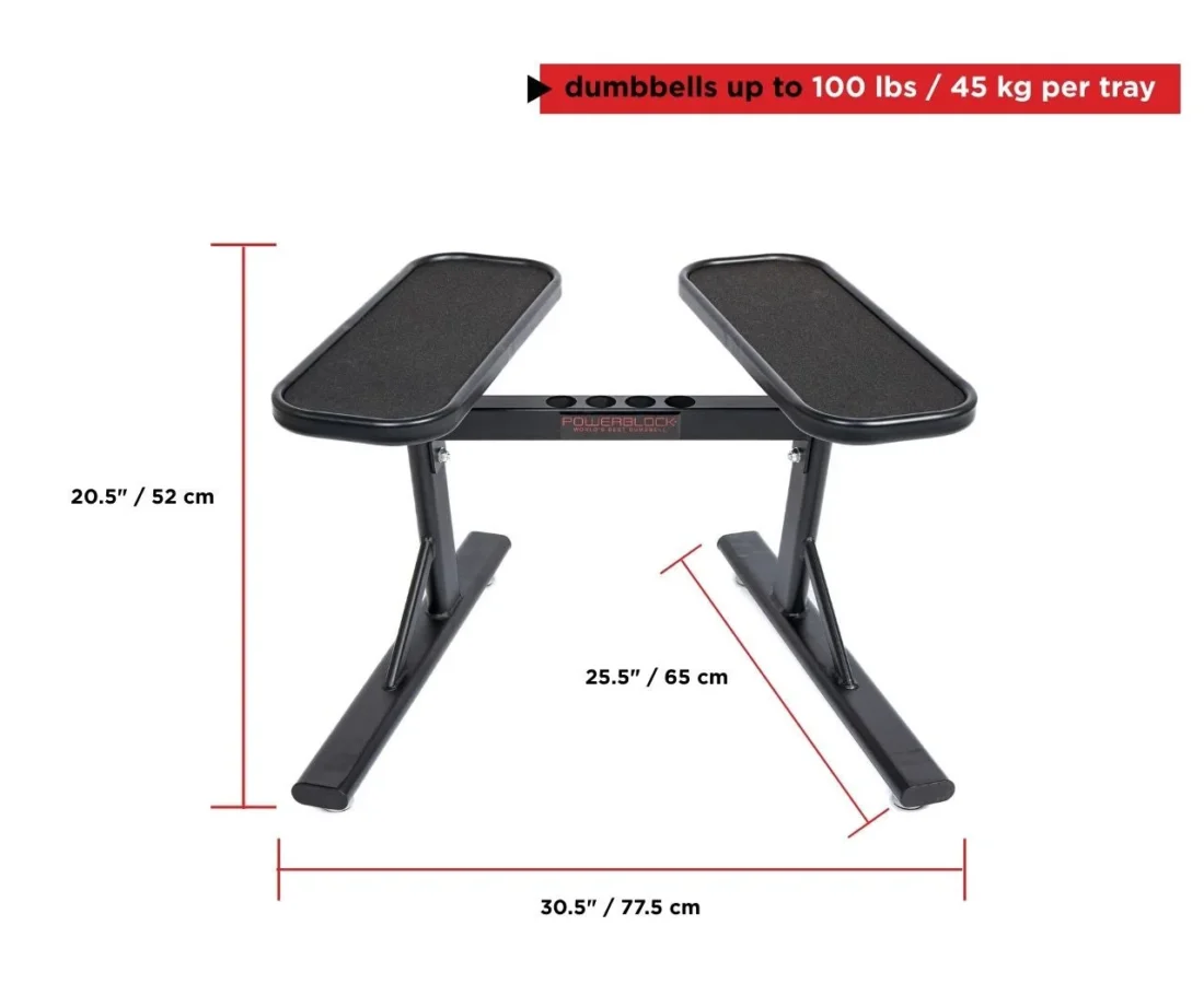 PowerBlock PowerMax 2.0 stand dimension diagram: 30.5 inches long, 25.5 inches wide, 20.5 inches high