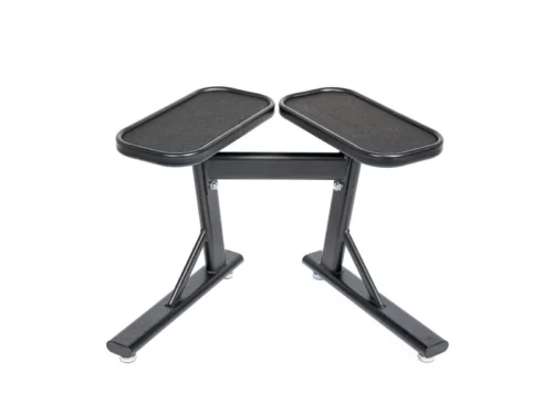 PowerBlock PowerStand 2.0 split-tray dumbbell stand on a white background, for adjustable sets up to 50 lb