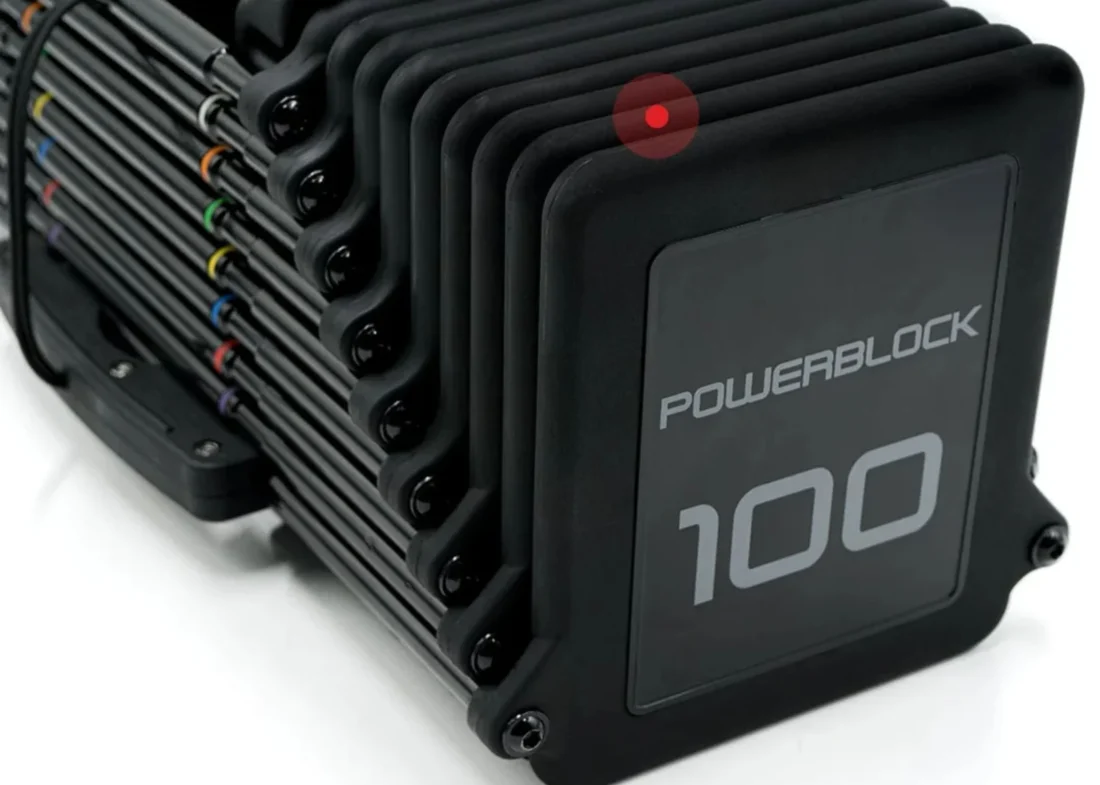 PowerBlock Pro 100 EXP black urethane weight plates detail