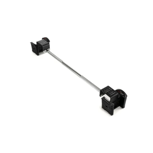 PowerBlock Sport 24 Straight Bar with loading-block end caps on white